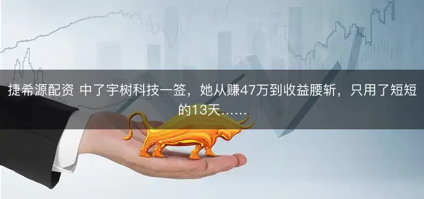 捷希源配资 中了宇树科技一签，她从赚47万到收益腰斩，只用了短短的13天……